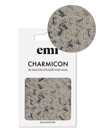 Charmicon 3D Silicone Stickers №228 Курсив